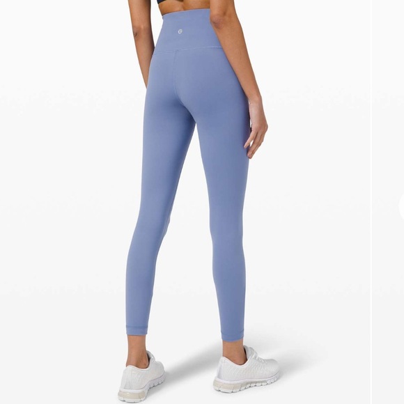 Lululemon High Rise Wunder Train 25” Everlux Water Drop Blue Leggings size 8